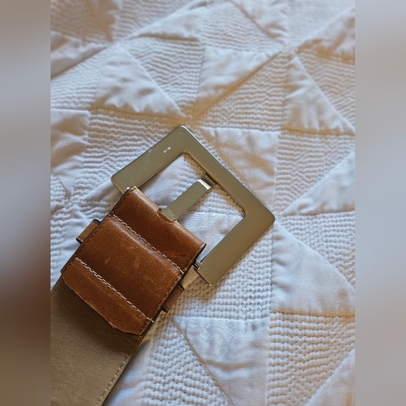 Leatherock Tan/ Camel Leather Wide Belt with Heavyduty Silver Buckle From Spain main image 4